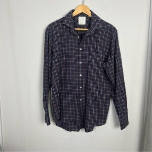 Billy Reid plaid button down blue and orange size medium Men's Shirt Longsleeve